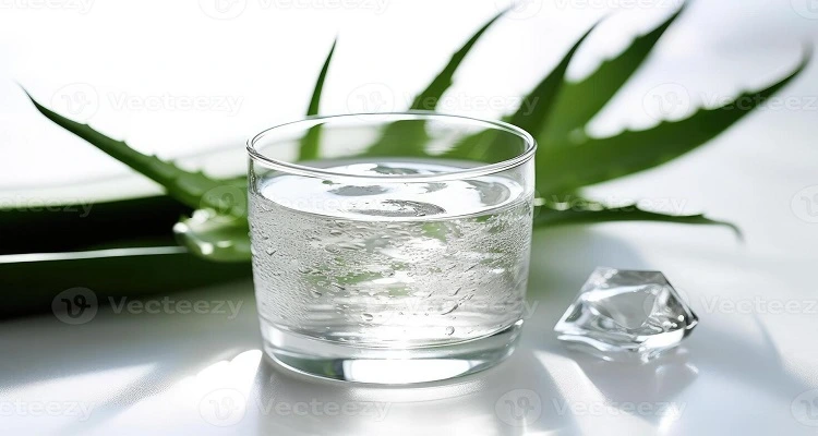 Your Natural Health -A glass of Aloe Vera juice with fresh Aloe Vera leaves on the side.
