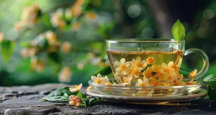 Your Natural Health - A cup of chamomile tea with chamomile flowers and a serene setting.